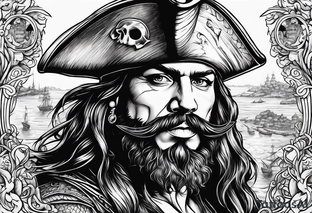 pirate background tattoo idea