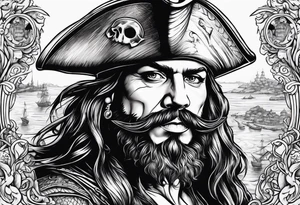 pirate background tattoo idea