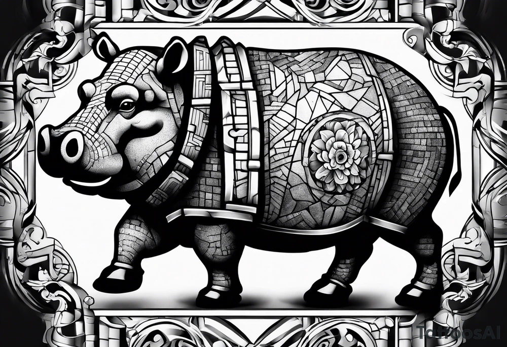 Brick Mason hippo tattoo idea