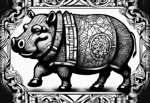 Brick Mason hippo tattoo idea