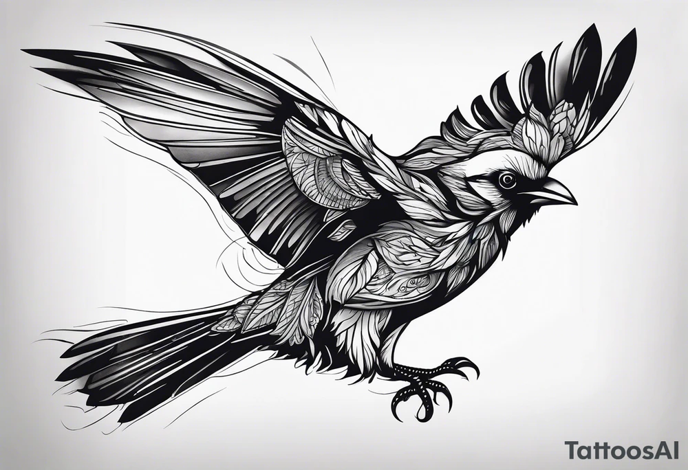 Realistic, menacing bird tattoo tattoo idea