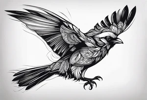 Realistic, menacing bird tattoo tattoo idea