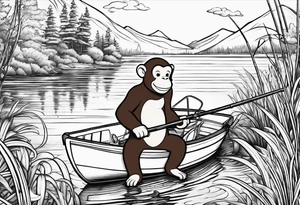 Curious George fishing tattoo idea