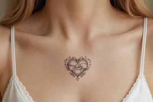 Heart cute adorable beautiful girly preppy heart tattoos with women boyfriends name that is named Bobby tattoo idea