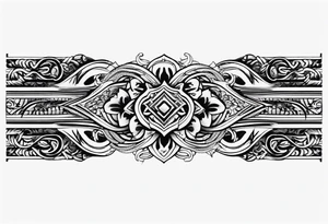 armband tattoo, masculine, narrow, horizontal with entangled rope pattern tattoo idea