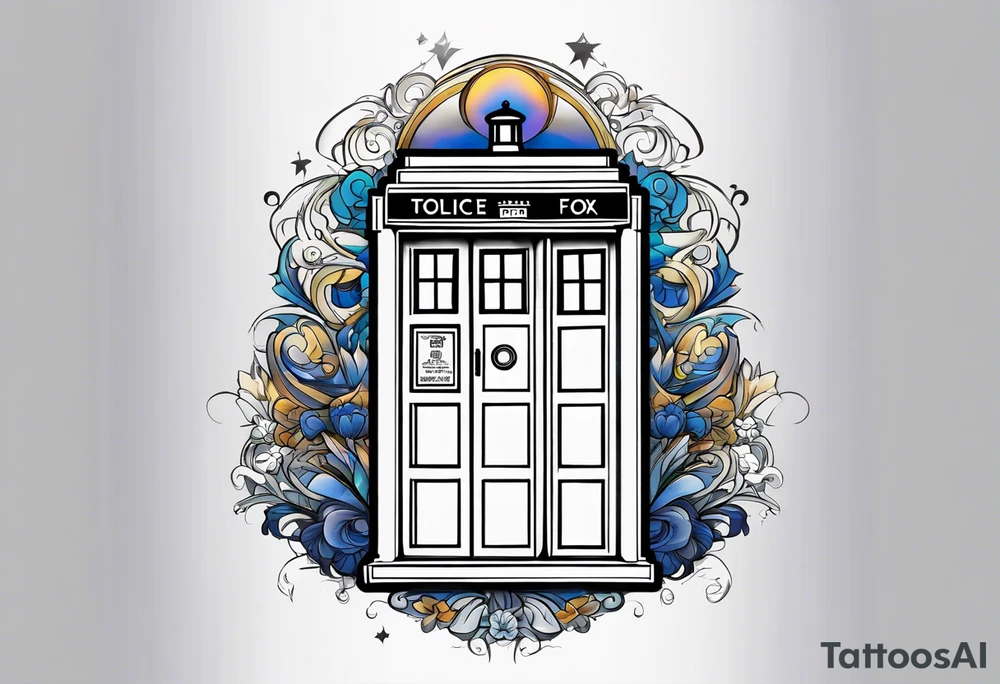 Tardis in a square tattoo idea