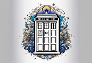 Tardis in a square tattoo idea