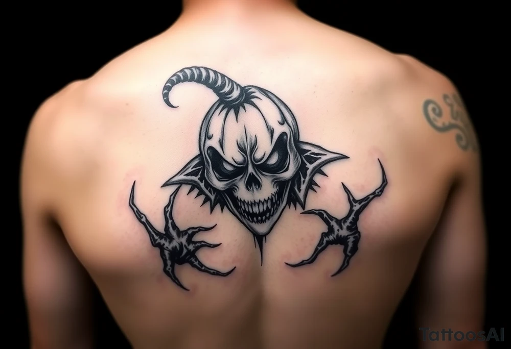 Spooky jack o lanturn evil tattoo idea