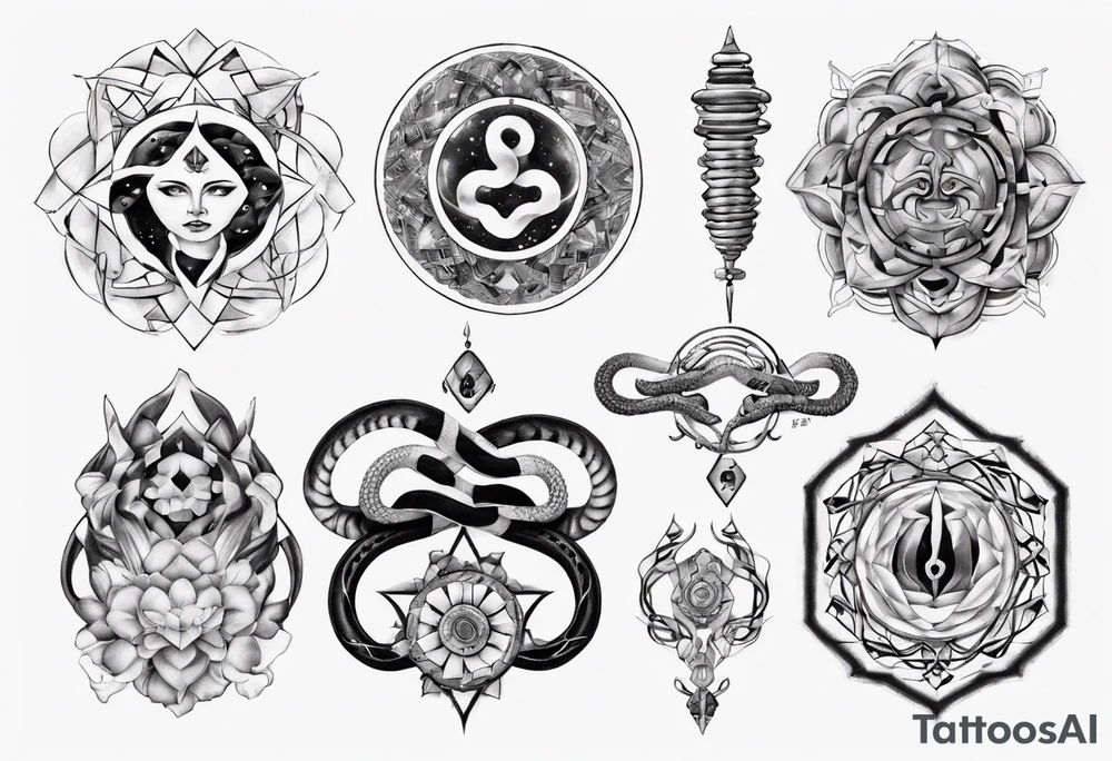 sacred snakes around a vajra tattoo idea