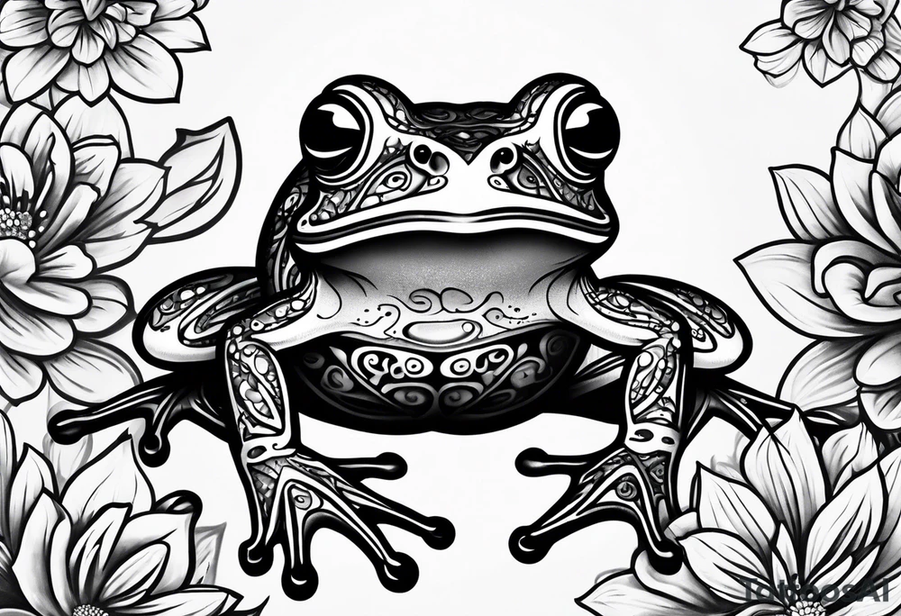 a psychedelic frog tattoo idea