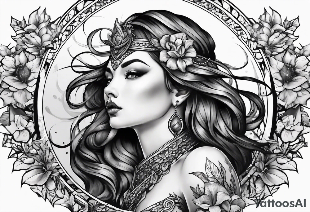 the goddess lustitia tattoo idea