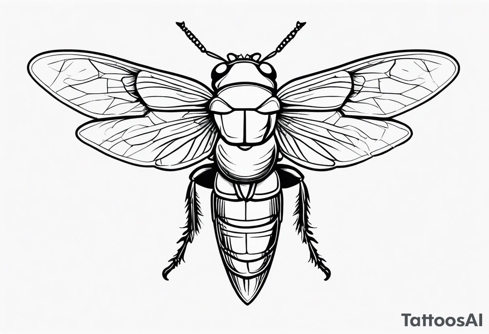 Closed wing cicada tattoo idea