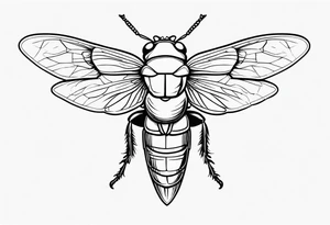 Closed wing cicada tattoo idea