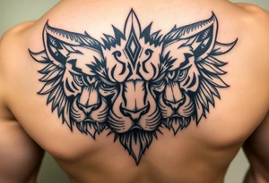 powerful majestic faces with huge eyes tattoo idea