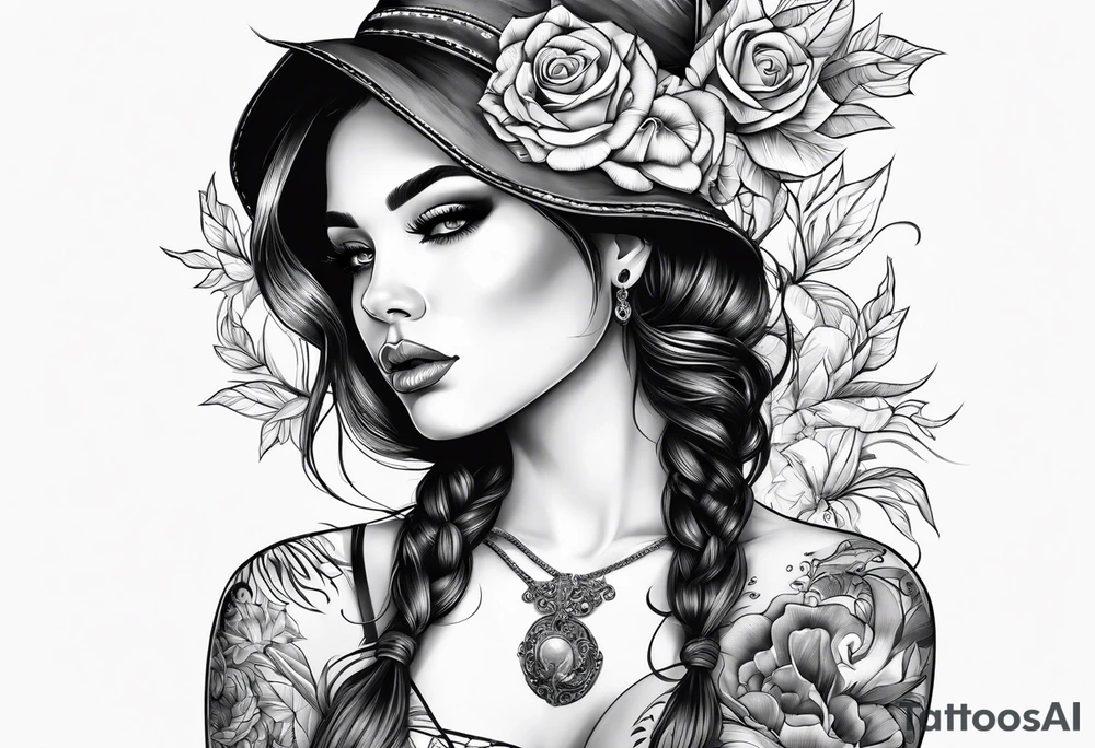 girl with tattoos smoking tattoo idea