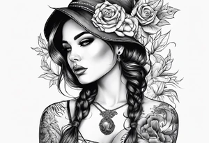 girl with tattoos smoking tattoo idea