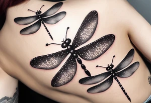 4 dragonflies flying together tattoo idea