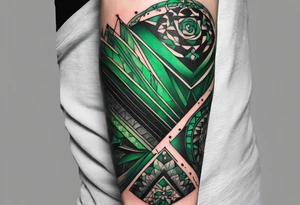lines around wrist, abstract, green and black, covered from wrist to forearm, fully covered, no borders, blackwork, no people tattoo idea