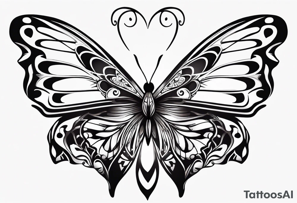 butterfly makes a heart tattoo idea