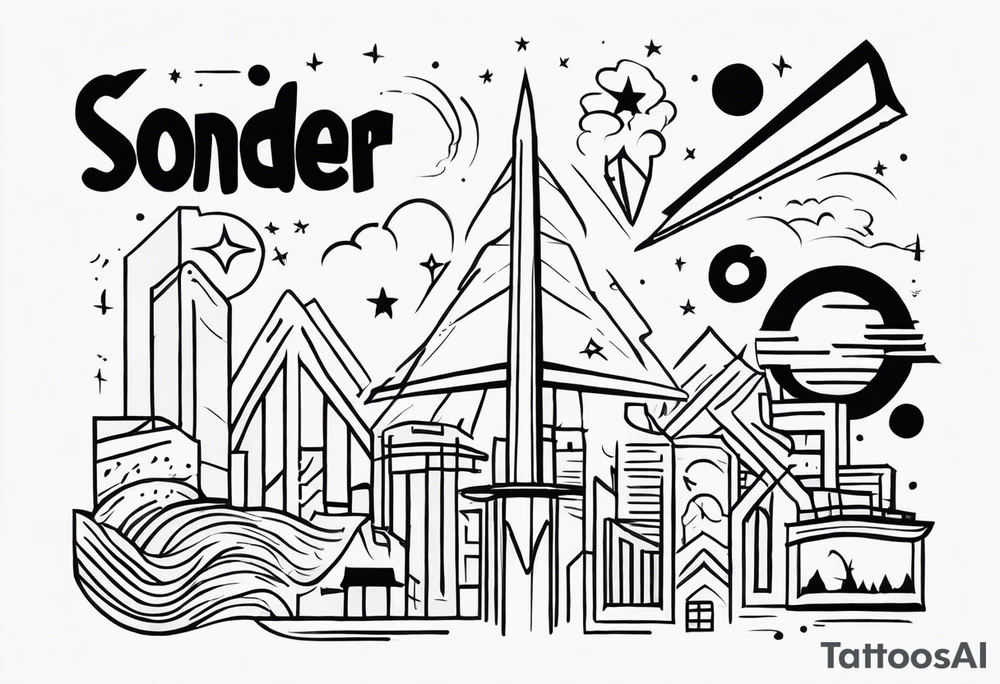 Illustration of the meaning of the word SONDER tattoo idea