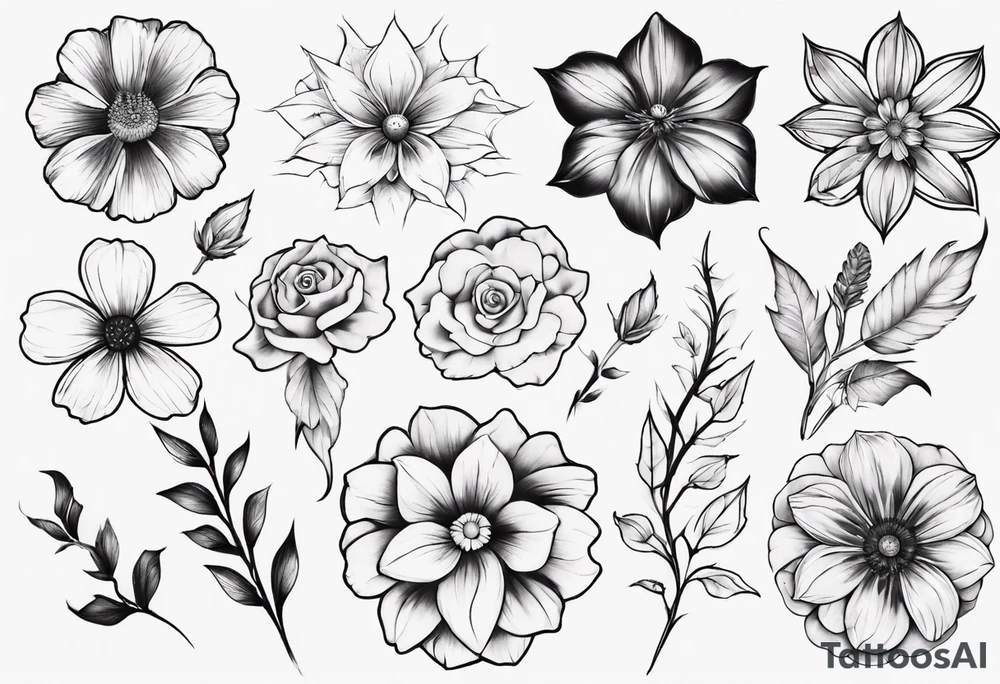Pretty flowers tattoo idea