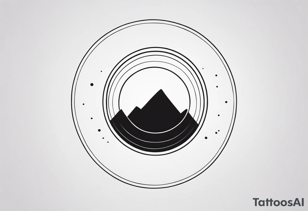 black and white tattoo in the shape of a circle with 4 dots tattoo idea