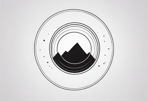 black and white tattoo in the shape of a circle with 4 dots tattoo idea