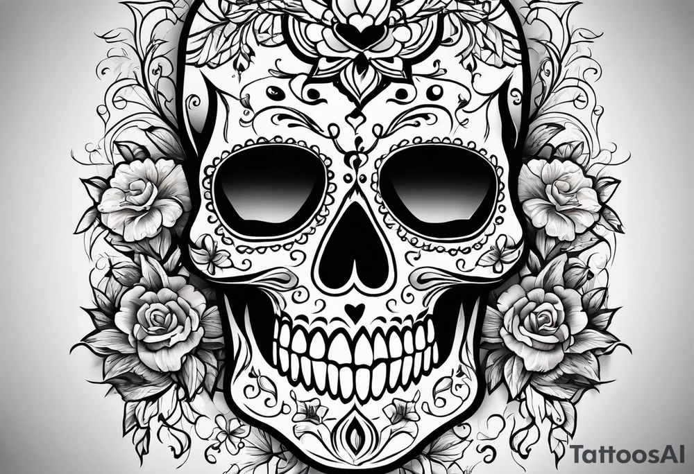 Sugar skull tattoo idea