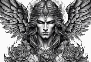 Demonic Male angel from hell tattoo idea