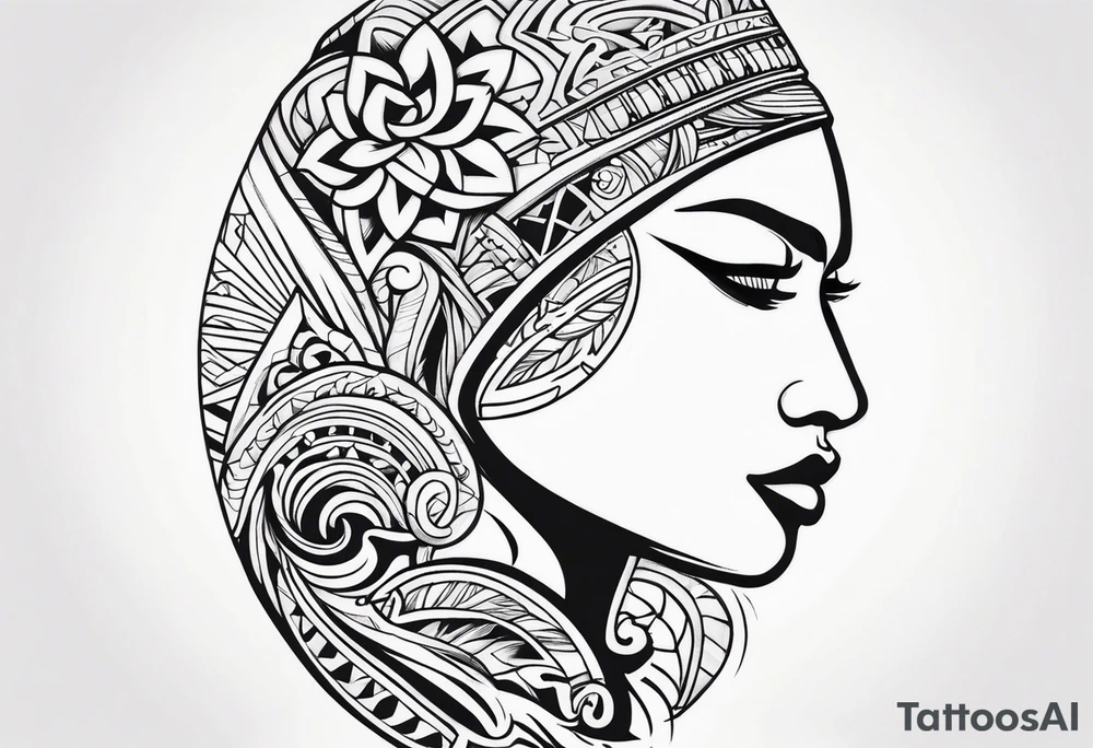Polynesian neck to chin tattoo tattoo idea