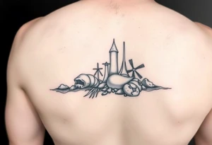 A beach/ocean theme to include something for my wife and child. tattoo idea