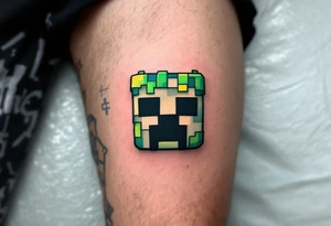 Small Minecraft creeper head tattoo tattoo idea