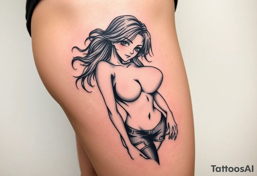 Ahego Anime Girl Full Nude Tattoo tattoo idea