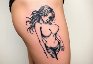Ahego Anime Girl Full Nude Tattoo tattoo idea