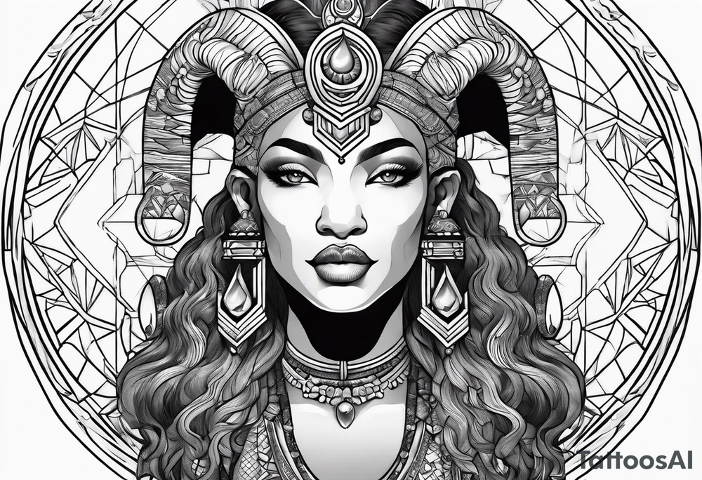 capricorn, 111, African deities tattoo idea