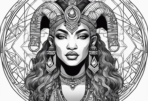 capricorn, 111, African deities tattoo idea