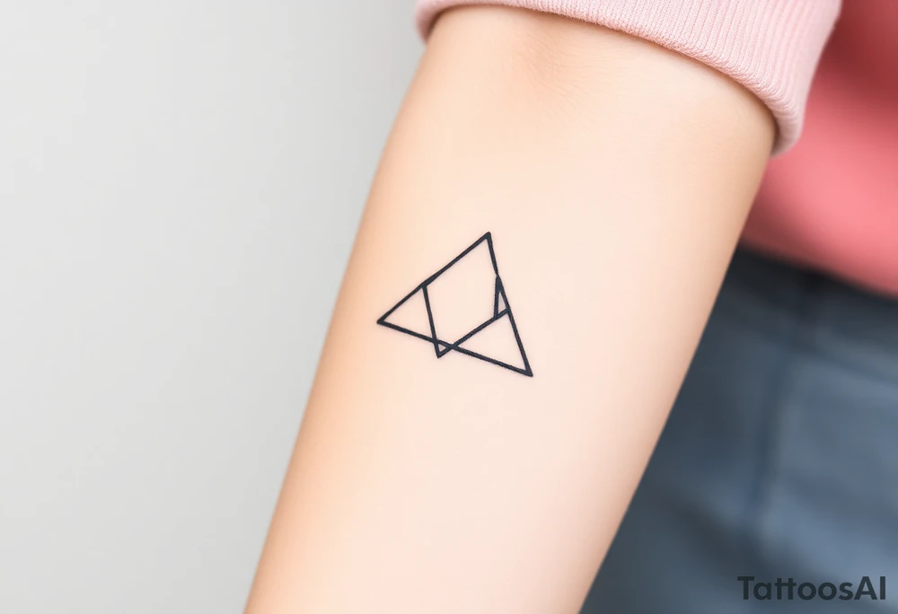 Simple three triangles intertwined tattoo idea