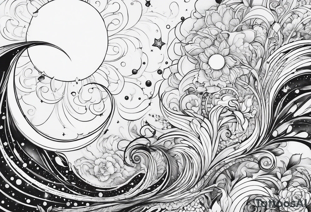 Cosmos filler tattoo idea