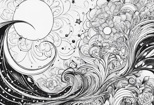 Cosmos filler tattoo idea