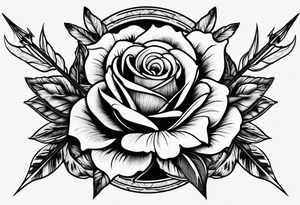 5 arrows and a rose tattoo idea