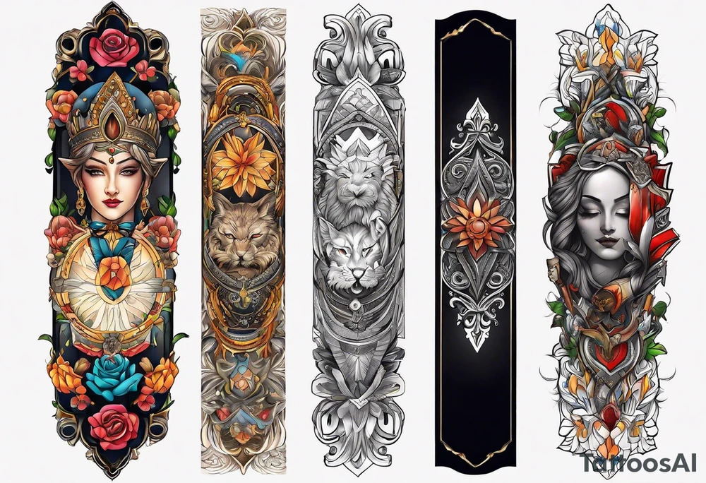 Forearm sleeve spirituality tattoo idea