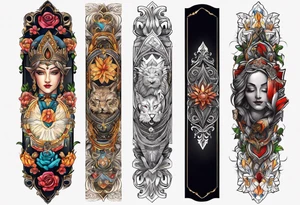 Forearm sleeve spirituality tattoo idea