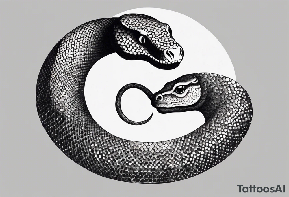 Snake wrapping around a Crescent moon tattoo idea