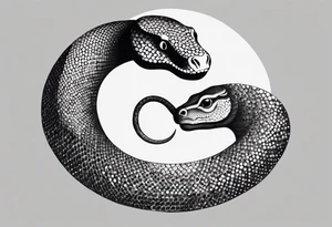 Snake wrapping around a Crescent moon tattoo idea