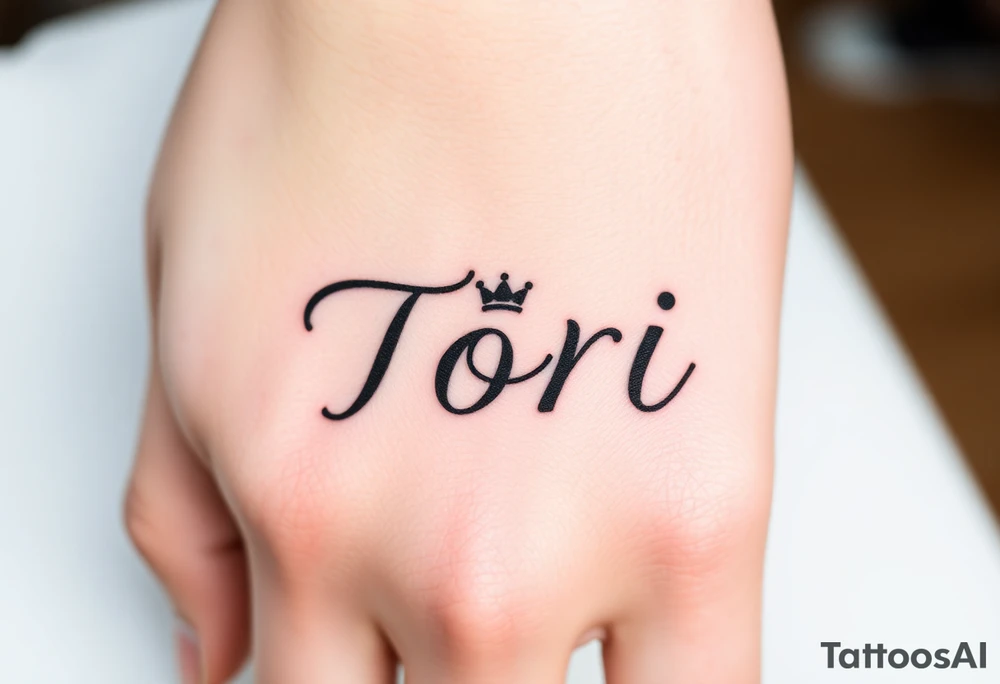 the name Tori with a sexy crown tattoo idea