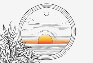 Simple line tattoo of a sunset with the inscription Memento mori
I want to put it on my knee
Without cocoas tattoo idea