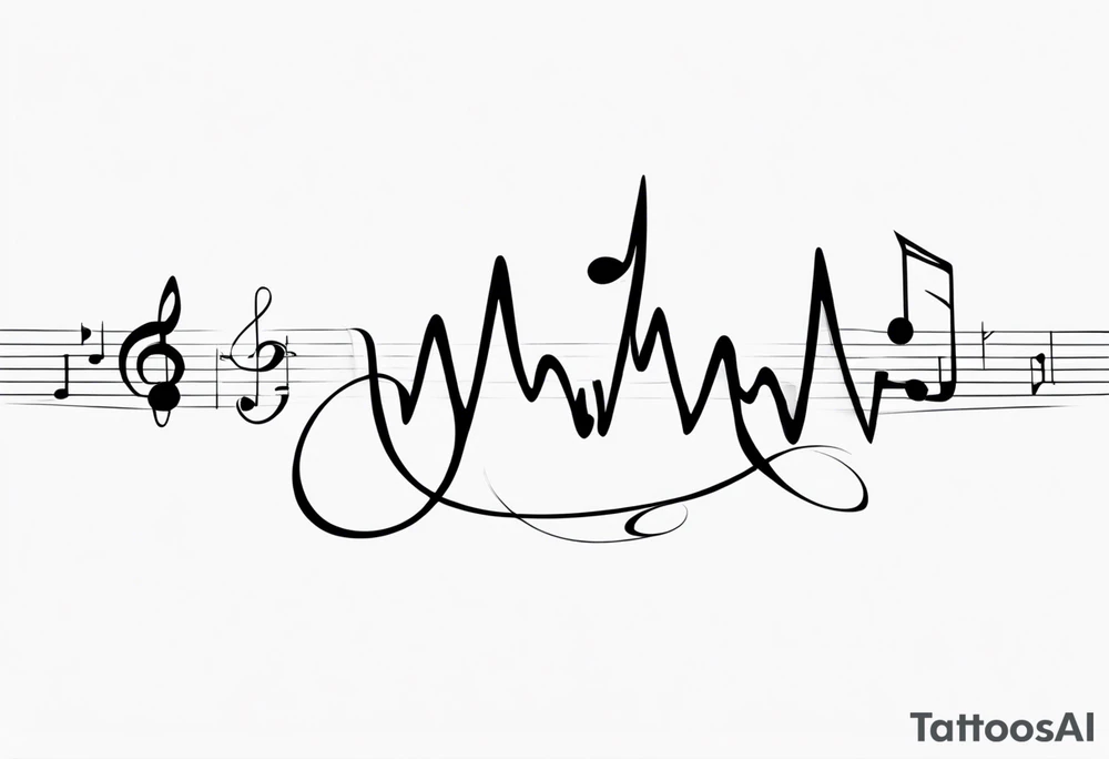 Music heartbeat love infinity tattoo idea