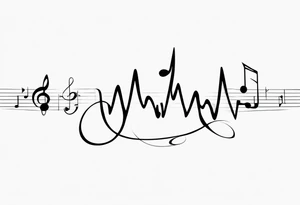 Music heartbeat love infinity tattoo idea