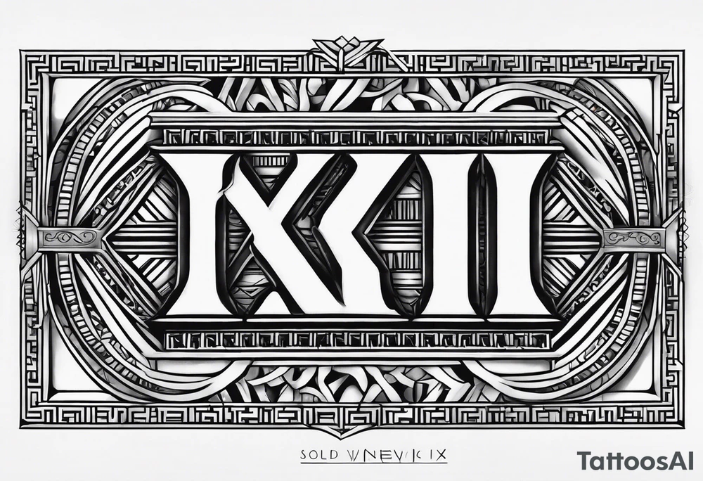 Leg band solid Roman numerals IX XI tattoo idea