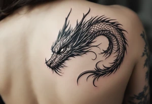 beautiful female dragon tattoo idea